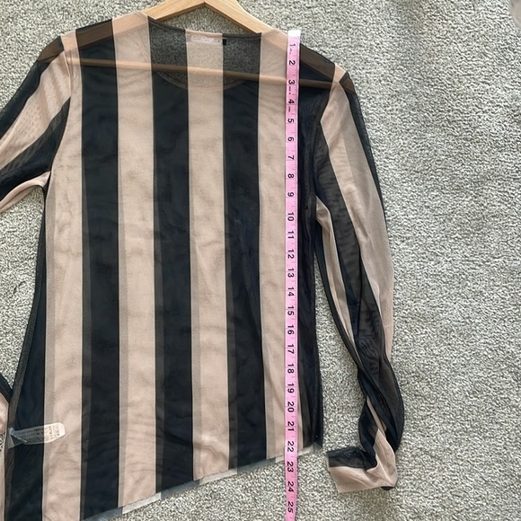 Zara Asymmetrical Mesh Long Sleeved Top Sz: M - Picture 6 of 6